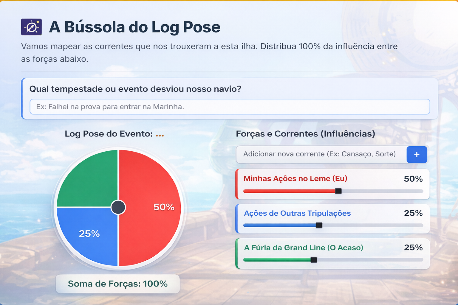 Prévia da bússola do log pose
