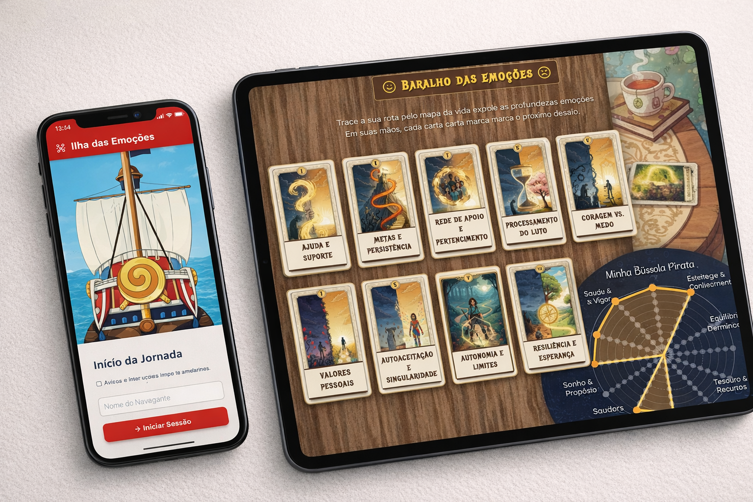 Tela real do kit com recursos visuais interativos